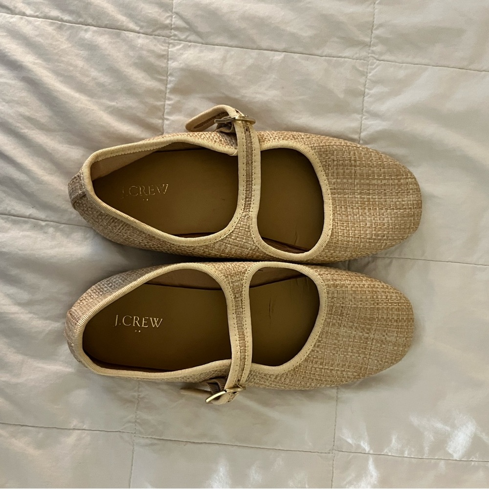 J.Crew Tan Mary Jane Flats